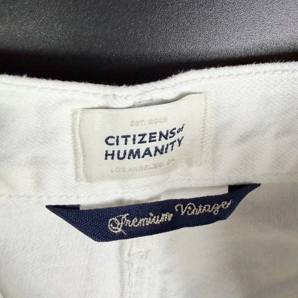 Citizens of Humanity Marlow Vintage Shorts White Denim Button Fly Women's Sz 26 - Picture 7 of 12